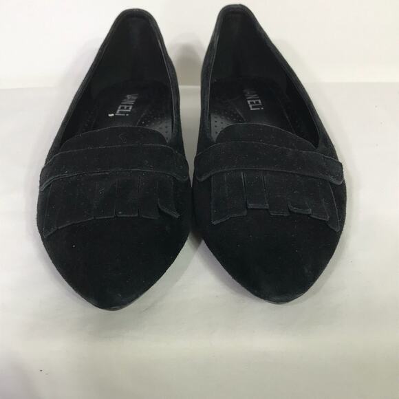 Vaneli Black Suede Fringe Flat 7N EUC - Picture 5 of 7